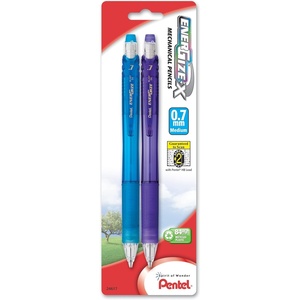 image:imagePentel EnerGizex Mechanical Pencil Assorted Barrel Colors Pack of 2 PL107BP2M