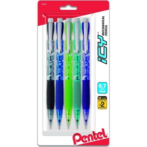 image:imagePentel Icy RazzleDazzle Automatic Pencil 07 mm Assorted Barrels 5 Pack AL27RDBP5M