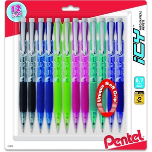 image:imagePentel Icy RazzleDazzle Mechanical Pencil 07mm Assorted Barrels Color May Vary Pack of 12 AL27RDBP12M