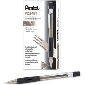 image:imagePentel Quicker Clicker Mechanical Pencil 09mm Transparent Black Barrel Box of 12 PD349TA