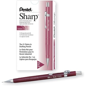 image:imagePentel Sharp Automatic Pencil 05mm Burgundy Barrel Box of 12 P205B