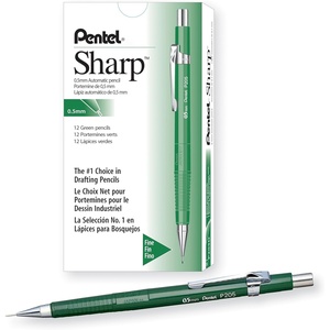 image:imagePentel Sharp Mechanical Pencil 05mm Green Barrel Box of 12 P205D