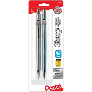 image:imagePentel Sharp Mechanical Pencil 07mm Metallic Barrels Assorted Barrel Colors Pack of 2 P207MBP2M1