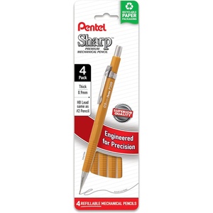 image:imagePentel Sharp Mechanical Pencil 09mm Bold Line Yellow Barrel Pack of 4 P209PF4G09mm