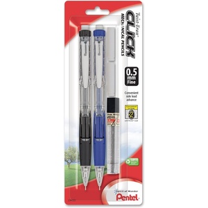 image:imagePentel TwistErase Click Mechanical Pencil 05mm Assorted Barrels 2 Eraser Refills and Lead Color May Vary Pack of 2 PD275TLEBP2