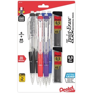 image:imagePentel TwistErase Click Mechanical Pencil 09mm Pack of 6 Pencils with 2 Pack of Lead Refills PD279TLBP6MLead Size 05mm