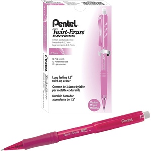 image:imagePentel TwistErase EXPRESS Mechanical Pencil 07mm Pink Barrel Box of 12 QE417P