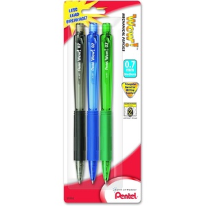 image:imagePentel Wow Mechanical Pencil 07mm Assorted Barrels 3 Pack AL407BP3MContemporary