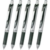 image:imagePentel BL77A EnerGel Ink Ballpoint Pen 07 Black 10 Pieces002 inch 05 mm Black Silver Shaft
