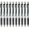 image:imagePentel BL77A EnerGel Ink Ballpoint Pen 07 Black 10 Pieces003 inch 07 mm Black Silver Shaft