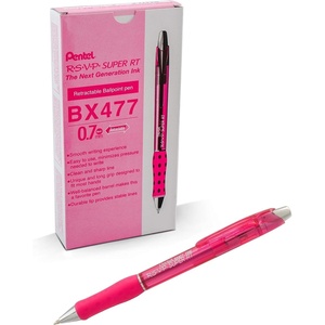 image:imagePentel RSVP Super RT Ballpoint Pen 07mm Fine Line Violet Ink BX477VPink