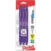 image:imagePentel EnerGelX Retractable Liquid Gel Pen 07mm Medium Line Metal Tip Violet 3 Pack BL107BP3V