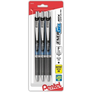 image:imagePentel EnerGel RTX Retractable Liquid Gel Pen 05mm Fine Line Needle Tip Blue Ink Pack of 3 BLN75BP3CBlack