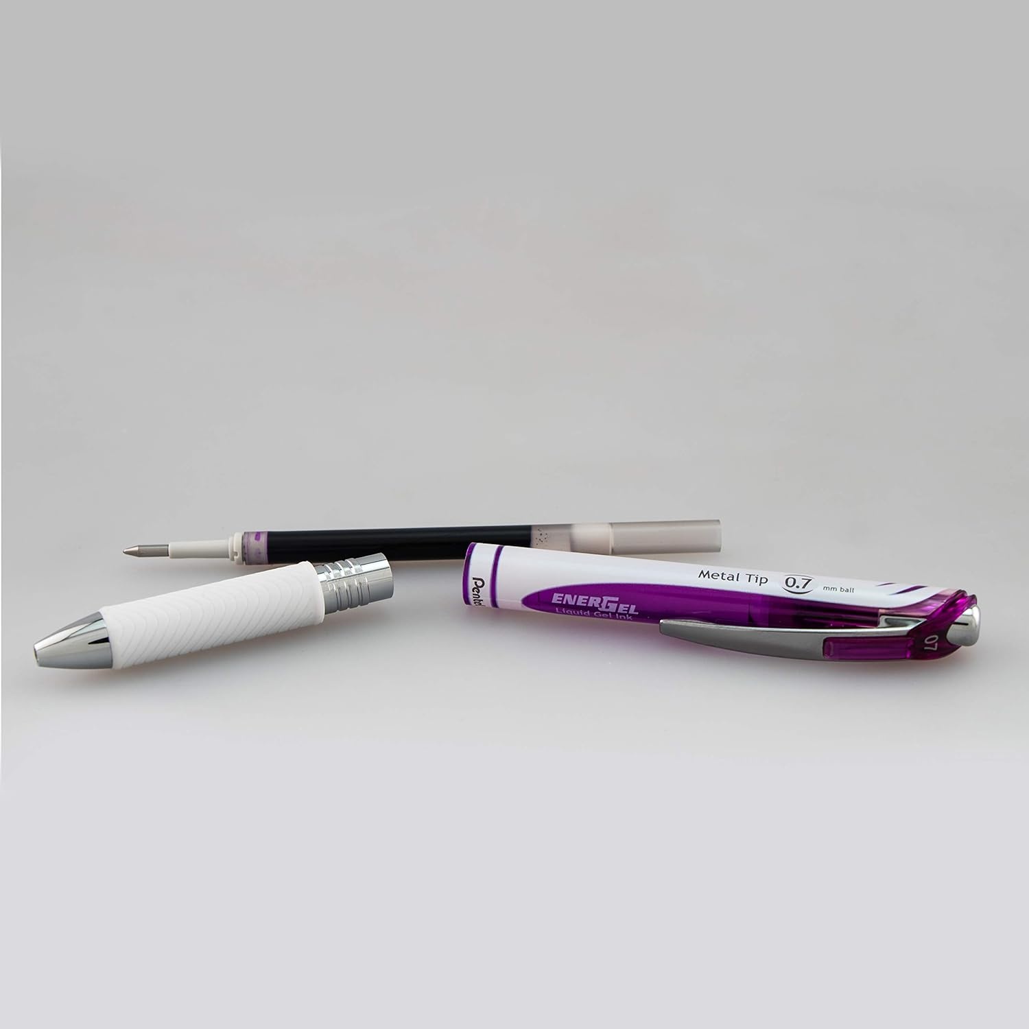 image:imagePentel EnerGel Pearl RTX Retractable Liquid Gel Pen 07mm Medium Line Needle Tip Assorted Ink Colors Pack of 4 BLN77WBP4MViolet