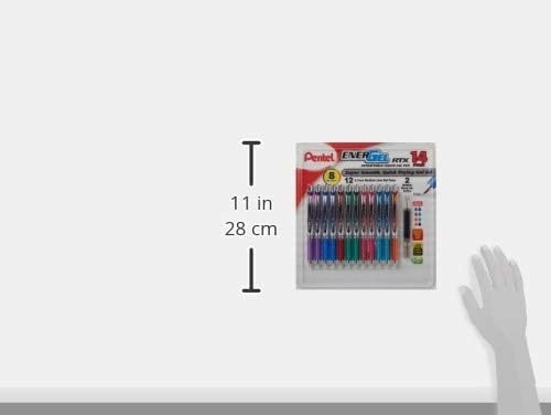 image:imagePentel EnerGel RTX Retractable Metal Tip Pen 07mm 12 Assorted Colors with 2 Refills BL77F14C1 Count Pack of 1