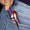 image:imagePentel EnerGel Deluxe Liquid Gel Pen Medium Line Metal Tip Blue Ink Box of 12 BL57CViolet