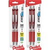 image:imagePentel EnerGel RTX Retractable Liquid Gel Pen 07mm Metal Tip Medium Line Navy Blue Ink 2Pk BL77BP2CARed