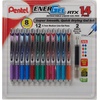 image:imagePentel EnerGel RTX Retractable Metal Tip Pen 07mm 12 Assorted Colors with 2 Refills BL77F14C1 Count Pack of 1