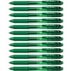 image:imagePentel 05mm EnerGelX Retractable Liquid Gel Pen with Needle Tip and Green Ink Box of 12 BLN105D