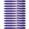image:imagePentel 05mm EnerGelX Retractable Liquid Gel Pen with Needle Tip and Violet Ink Box of 12 BLN105V