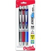 image:imagePentel EnerGel Deluxe RTX Retractable Liquid Gel Pen Medium Line Metal Tip Assorted Ink 3 Pack BL77BP3M2Assorted