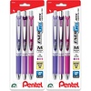 image:imagePentel EnerGel RTX Retractable Liquid Gel Pen 07mm Journaling Hue Red Pink and Coral Ink Pack of 3 Pens BL77RBJBP3M3 Count Pack of 2