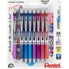 image:imagePentel EnerGel RTX Retractable Liquid Gel Pen Change Expressions Pack 07mm Metal Tip Medium Line Assorted Ink Pack of 8 Pens BL77XCHABP8MCreator