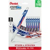 image:imagePentel EnerGel RTX Retractable Liquid Gel Pen Flag Barrel 07mm Metal Tip Medium Line Black Ink Pack of 8 Pens8 Count Pack of 1