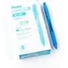 image:imagePentel EnerGelX Retractable Liquid Gel Pen 07mm Metal Tip Orange Ink Box of 12 BL107FSky Blue