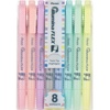 image:imagePentel Illumina Flex Twin Tip Highlighter DualTip Marker Highlighter Flex Tip and Chisel 8 Asstorted Pastel Ink Colors Pack of 8 SLW11P8E