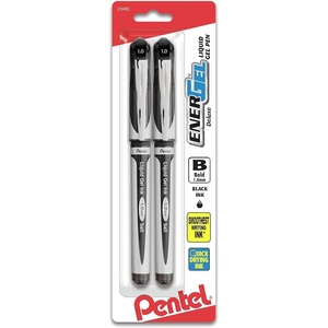 image:imagePentel ENERGEL Deluxe Liquid Gel Pen 10mm Bold Line Metal Tip Black Ink 2 Pack BL60BP2A