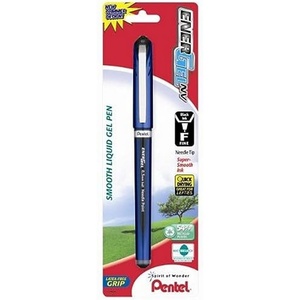 image:imagePentel ENERGEL NV Liquid Gel Pen 05mm Fine Line Capped Needle Tip Black Ink Box of 12 BLN25ABlack