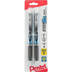 image:imagePentel ENERGEL RTX Retractable Liquid Gel Pen 05mm Needle Tip Fine Line Green Pack of 2 BLN75BP2DBlack
