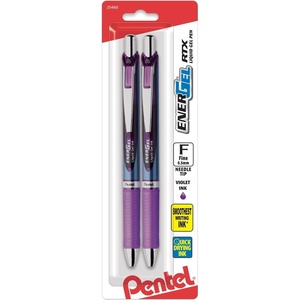 image:imagePentel ENERGEL RTX Retractable Liquid Gel Pen 05mm Needle Tip Fine Line Green Pack of 2 BLN75BP2DViolet