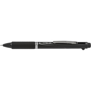 image:imagePentel EnerGel 2S MultiFunction 2Ink  Pencil 05mm Fine Line BlackRed Ink05mm Pencil White Barrel  BLW355WGray
