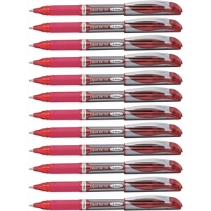 image:imagePentel EnerGel Deluxe Liquid Gel Pen Bold Line Metal Tip Blue Ink Box of 12 BL60CRed