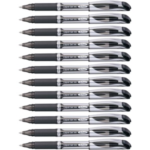 image:imagePentel EnerGel Deluxe Liquid Gel Pen Medium Line Metal Tip Blue Ink Box of 12 BL57CBlack