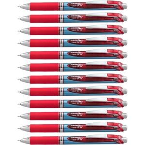 image:imagePentel EnerGel Deluxe RTX Retractable Liquid Gel Pen Fine Line Needle Tip Violet Ink Box of 12 BLN75VRed