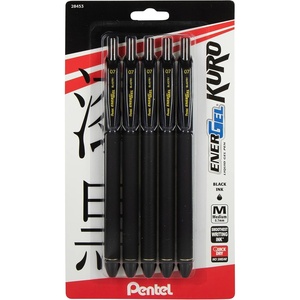 image:imagePentel EnerGel Kuro Liquid Gel Pen 07mm Medium line Black Ink 5 Pack5 Count Pack of 1