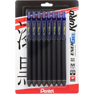 image:imagePentel EnerGel Kuro Liquid Gel Pen 07mm Medium line Blue Ink 8 Pack