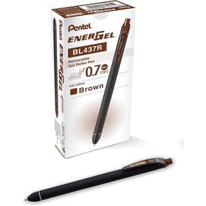image:imagePentel EnerGel Kuro Liquid Gel Pen 07mm Medium line Red Ink 12 Pack BL437R1BBrown