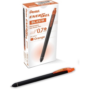 image:imagePentel EnerGel Kuro Liquid Gel Pen 07mm Medium line Red Ink 12 Pack BL437R1BOrange
