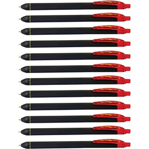 image:imagePentel EnerGel Kuro Liquid Gel Pen 07mm Medium line Red Ink 12 Pack BL437R1BRed