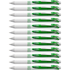 image:imagePentel EnerGel Pearl Deluxe RTX Retractable Liquid Gel Pen 07mm Accent Black Ink Box of 12 BL77PWALime Green