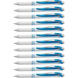 image:imagePentel EnerGel Pearl Deluxe RTX Retractable Liquid Gel Pen 07mm Accent Black Ink Box of 12 BL77PWASky Blue