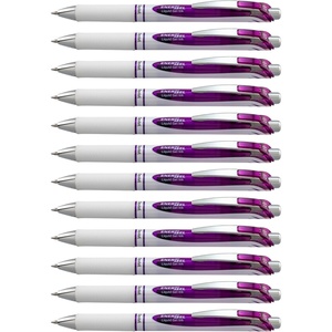 image:imagePentel EnerGel Pearl Deluxe RTX Retractable Liquid Gel Pen 07mm Accent Black Ink Box of 12 BL77PWAViolet