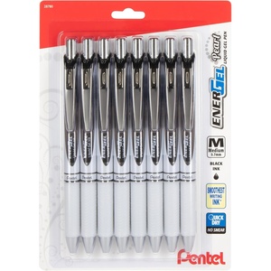 image:imagePentel EnerGel Pearl Retractable Liquid Gel Pen 07mm Medium Line Black Ink 8Pk BL77PWBP8A