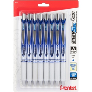 image:imagePentel EnerGel Pearl Retractable Liquid Gel Pen 07mm Medium Line Blue Ink 8Pk BL77PWBP8C