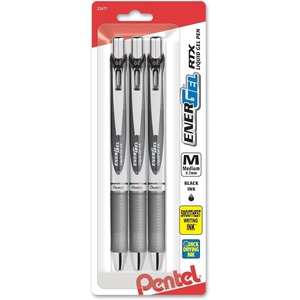 image:imagePentel EnerGel RTX Liquid Gel Ink Pens 07mm Medium Line Black Ink Pack of 3 BL77BP3A3 Count Pack of 1
