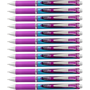 image:imagePentel EnerGel RTX Retractable Liquid Gel Pen 05mm Fine Line Metal Tip Assorted Ink Colors Pack of 5 BLN75BP5MViolet